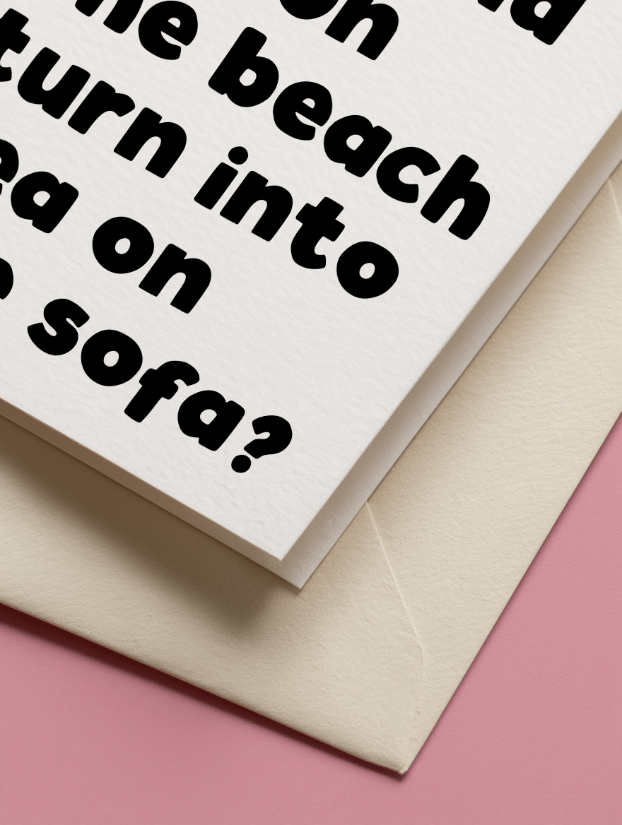 Tea on the Sofa Birthday Card mockup 3