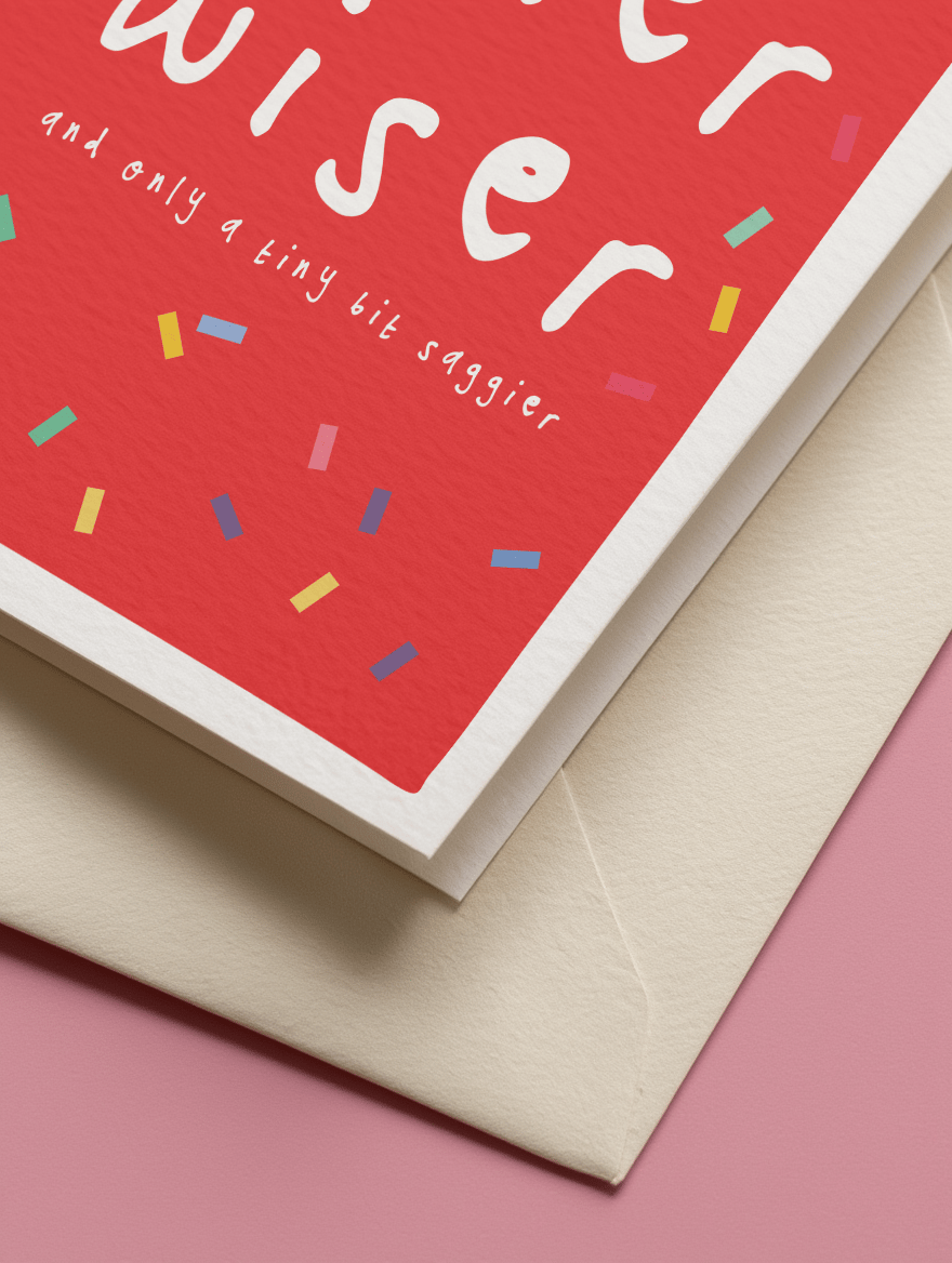 Older Wiser Birthday Card mockup 3