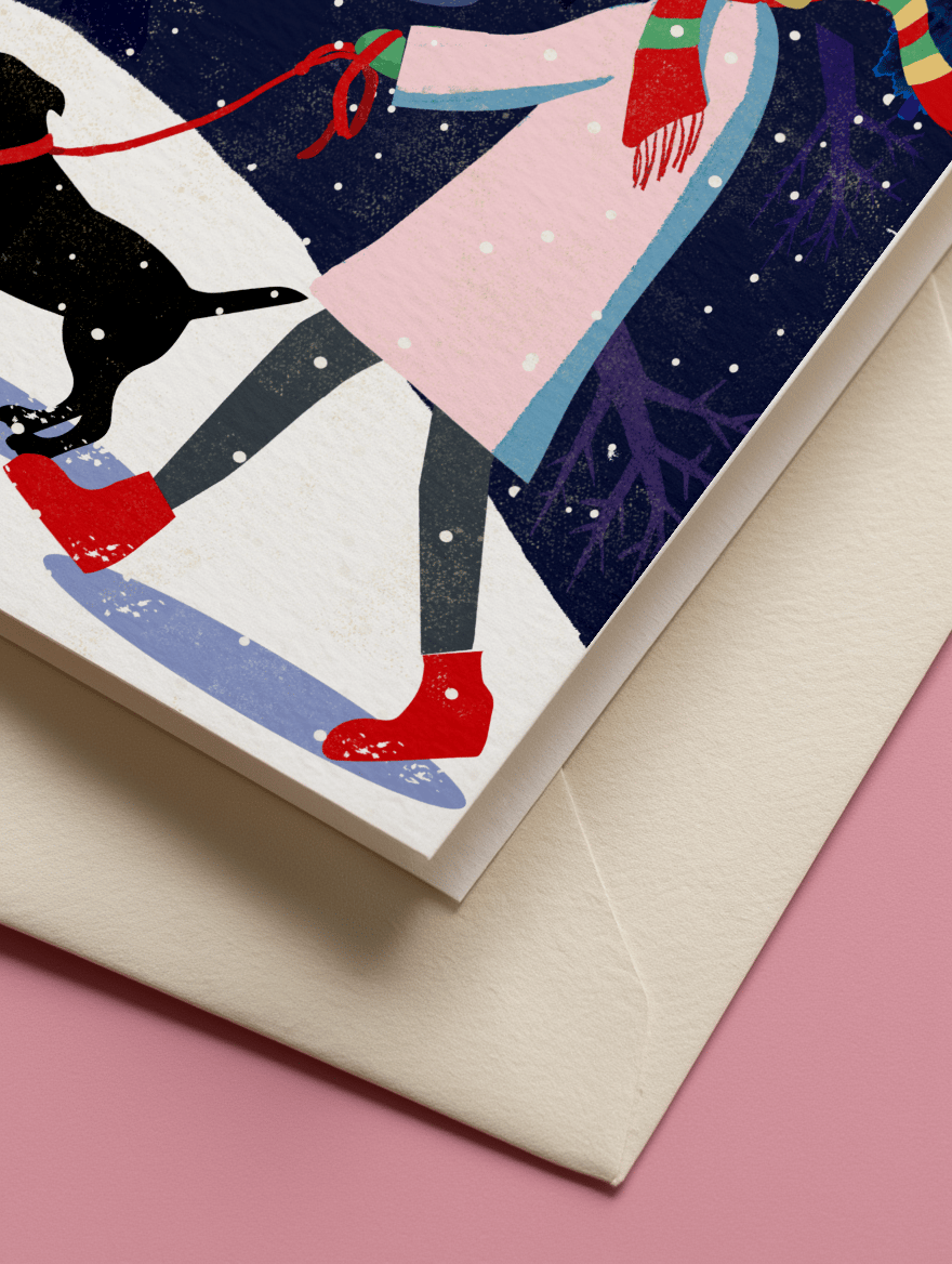 Christmas Dog Walk Night Scene mockup 3
