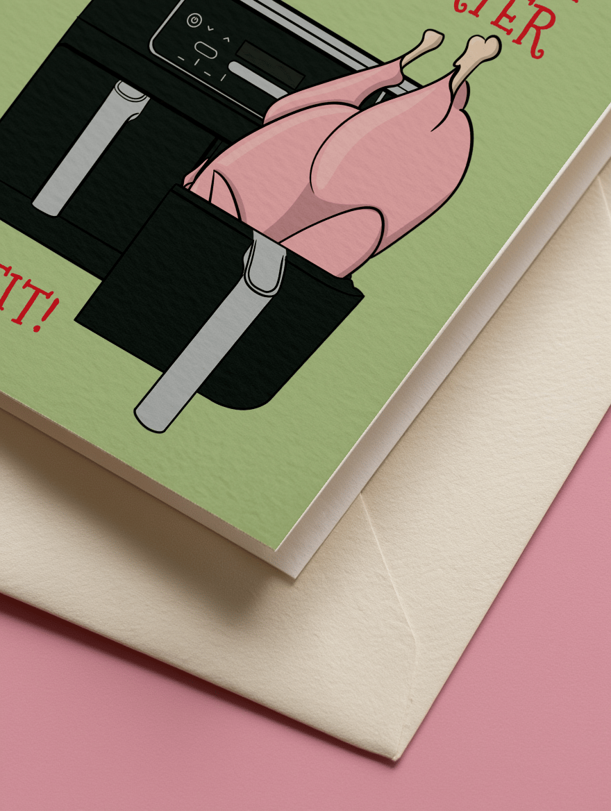 Air Fryer Christmas Turkey Card mockup 3