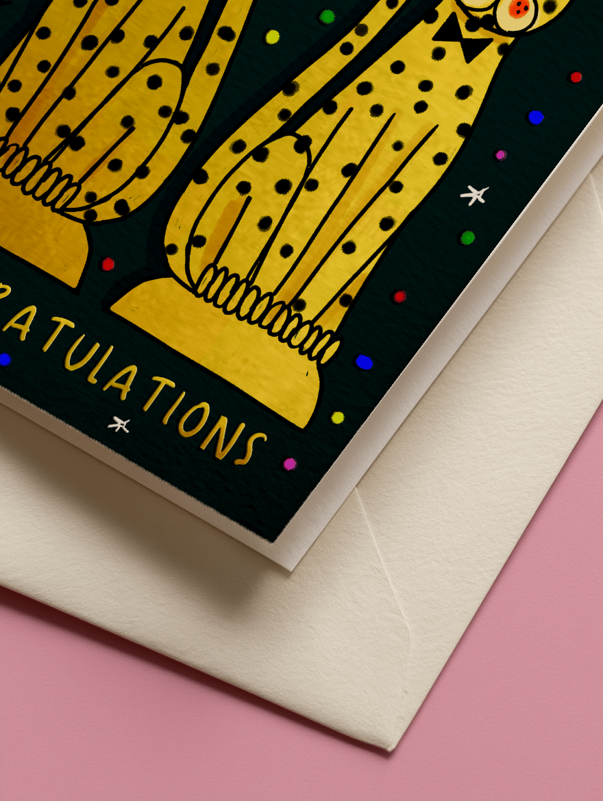Leopard Love Congratulations Card mockup 3