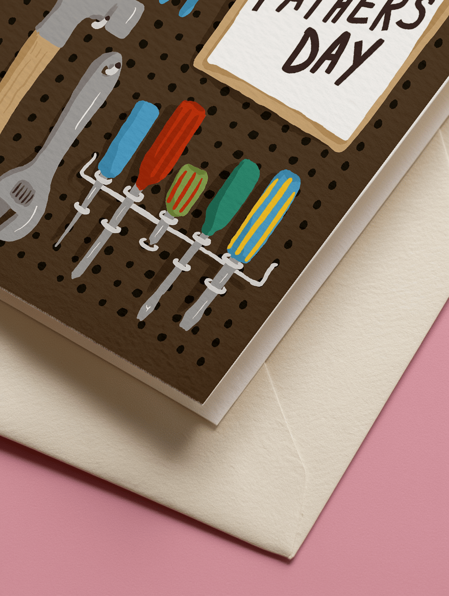 Workshop Father's Day Card mockup 3