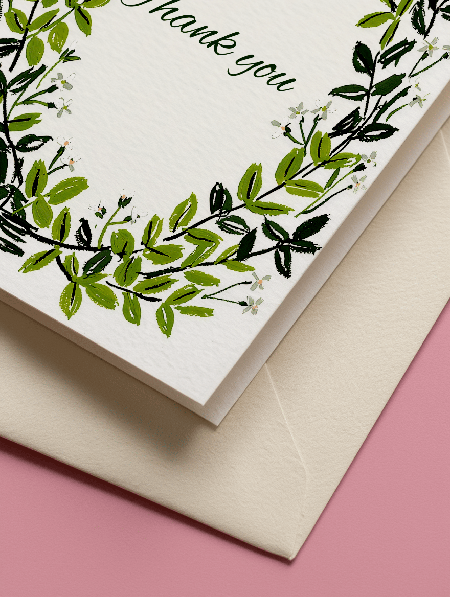 Greenery Wreath Thank You mockup 3