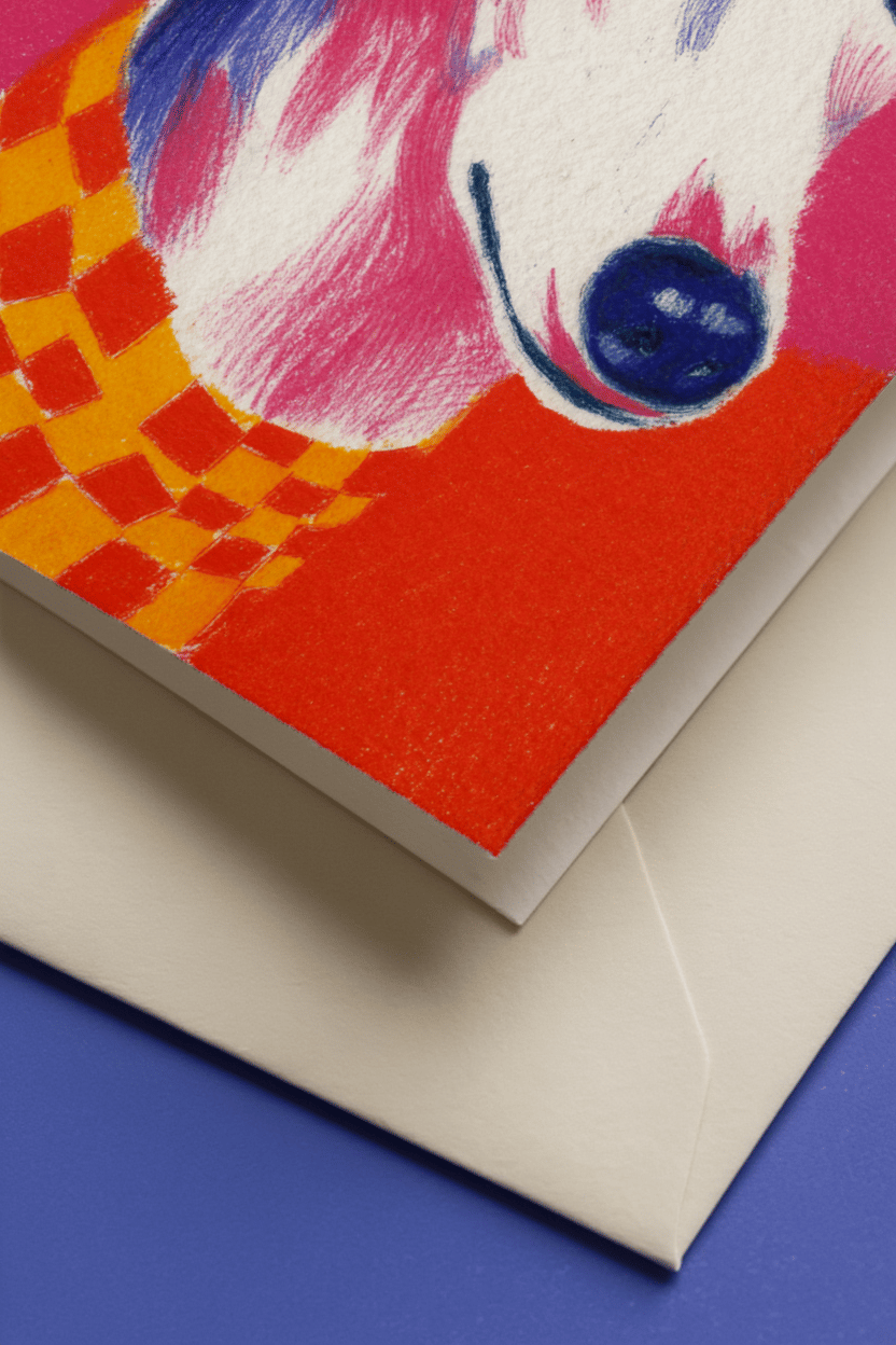 greyhound dog with checkered scarf mockup 3