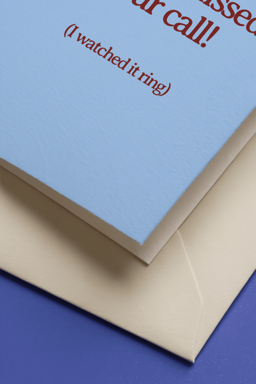 sorry i missed your call! mockup 3