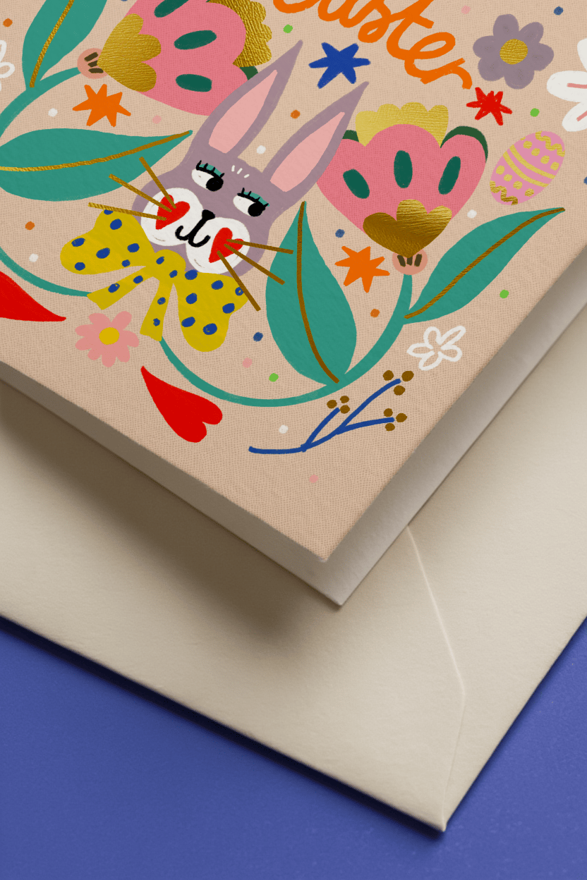 happy easter floral design mockup 3