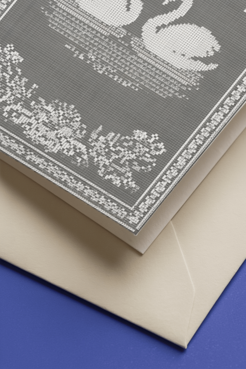 Elegant Swan Romance Card mockup 3