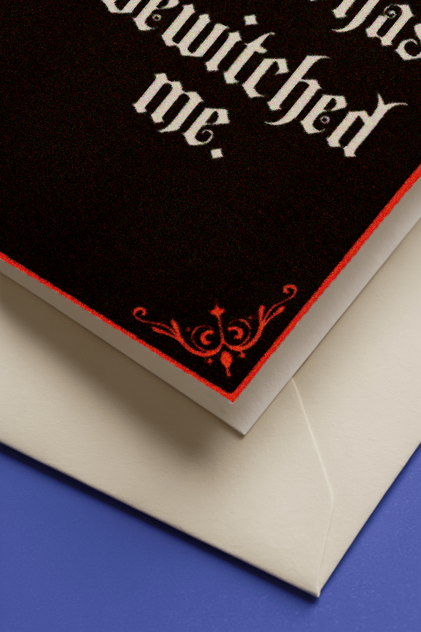 Bewitched by Your Charm Card mockup 3