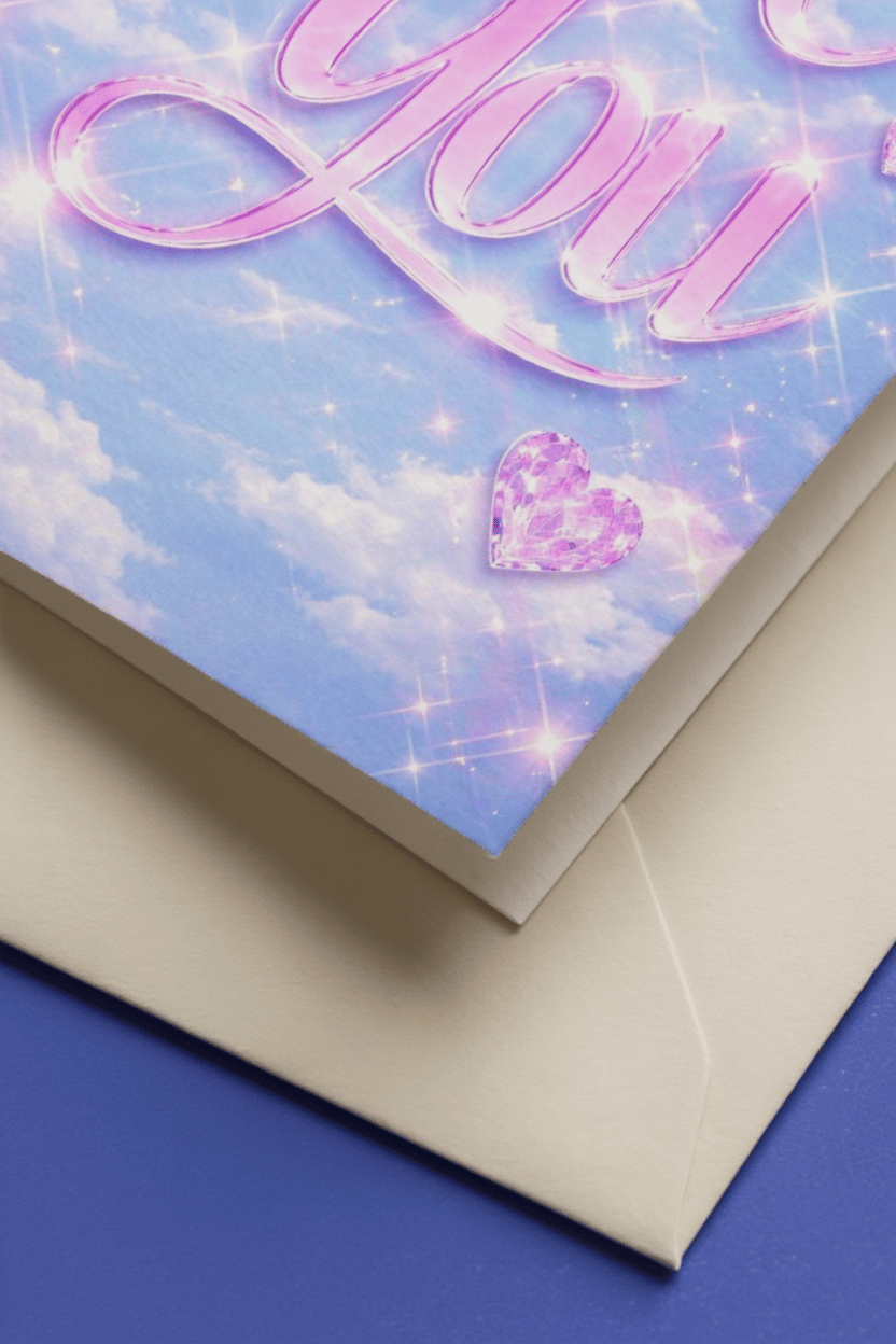 Sparkling Love Card mockup 3