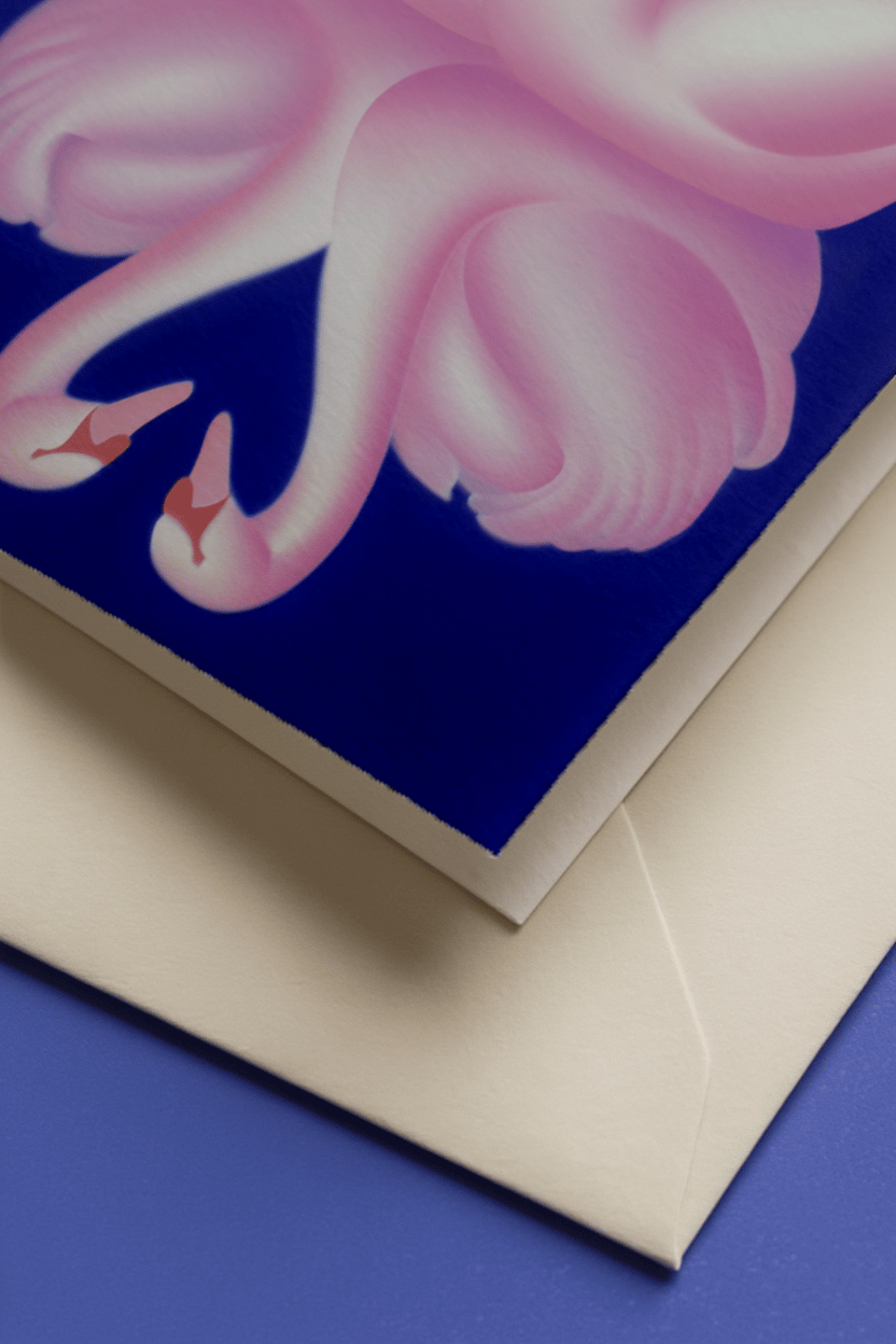 Elegant Swan Reflection Card mockup 3
