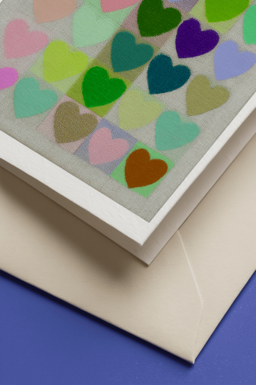 Colorful Heart Grid Card mockup 3