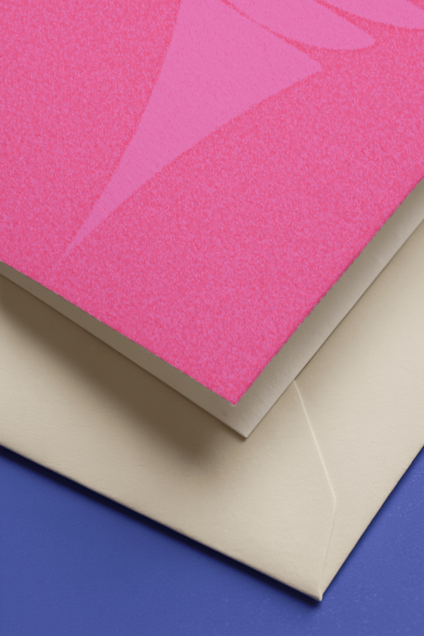 Spiral Heart Pink Card mockup 3