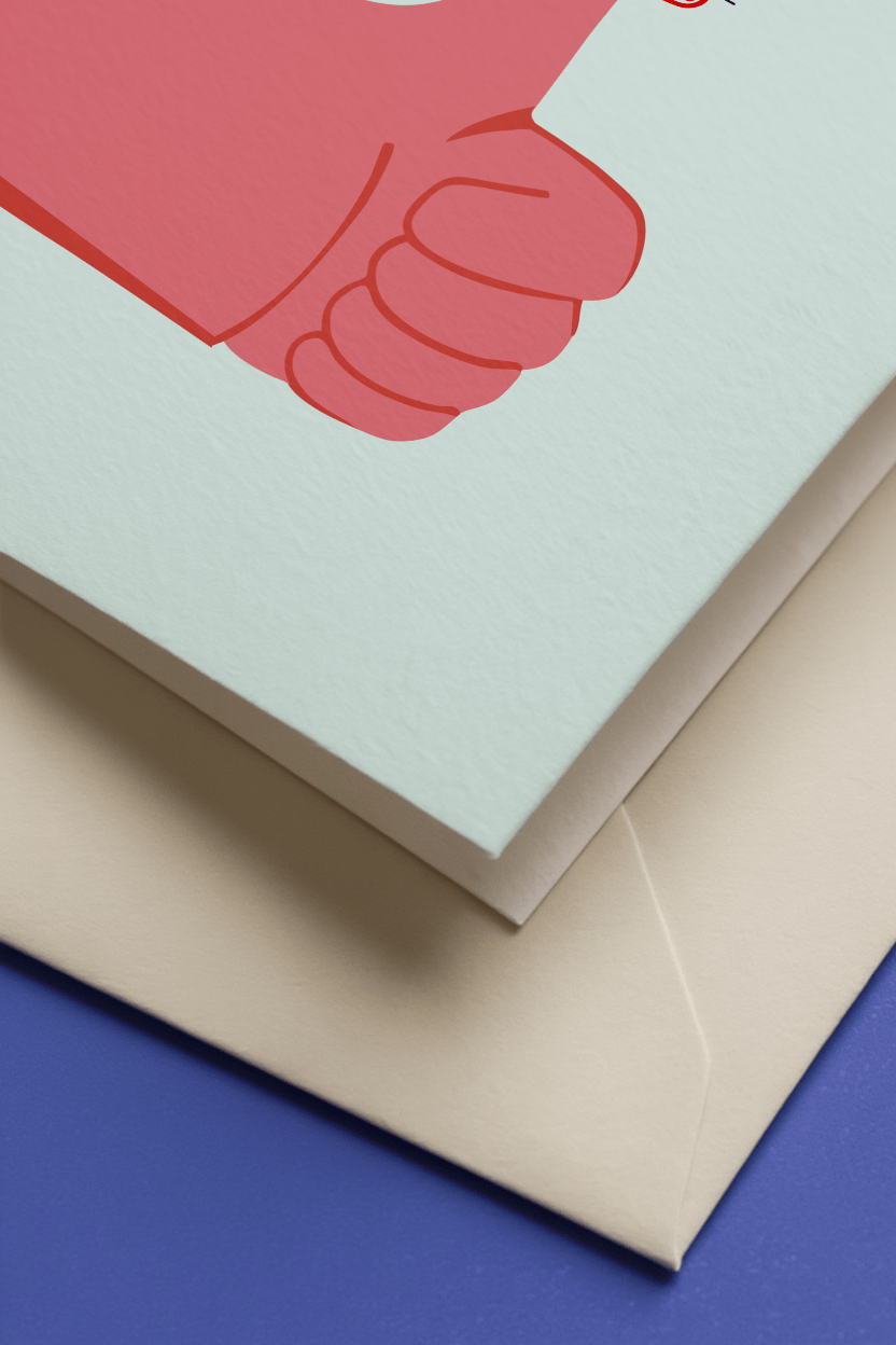 Festive New Year Thumbs Up! mockup 3