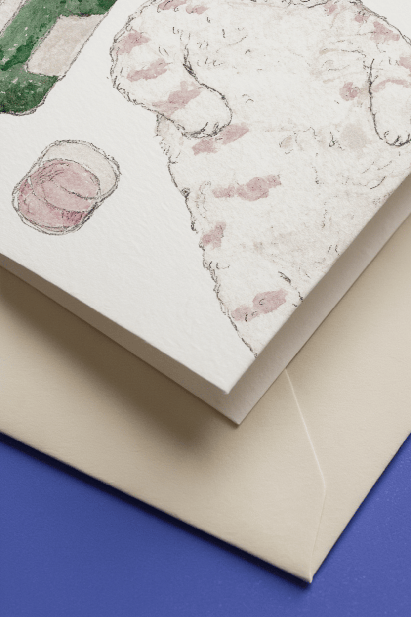 Relaxed Cat with Wine mockup 3