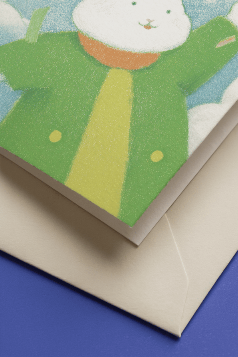 Cheerful Bunny Celebration Card mockup 3