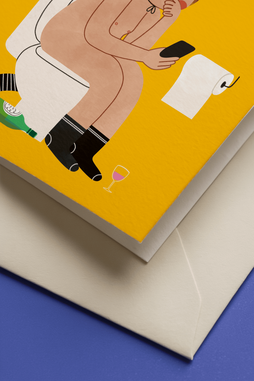 Humorous New Year Toilet Card mockup 3