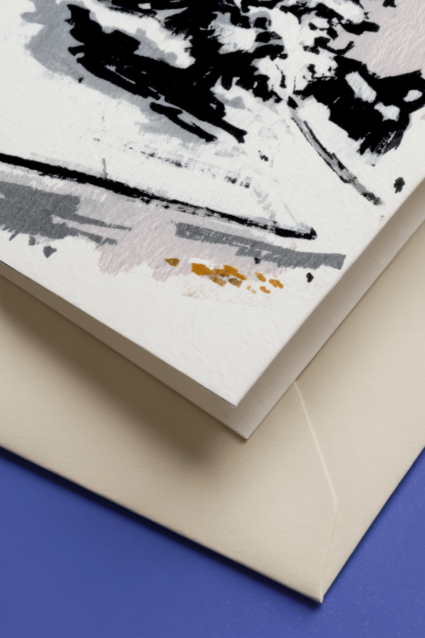 Snowy Christmas Wishes Card mockup 3