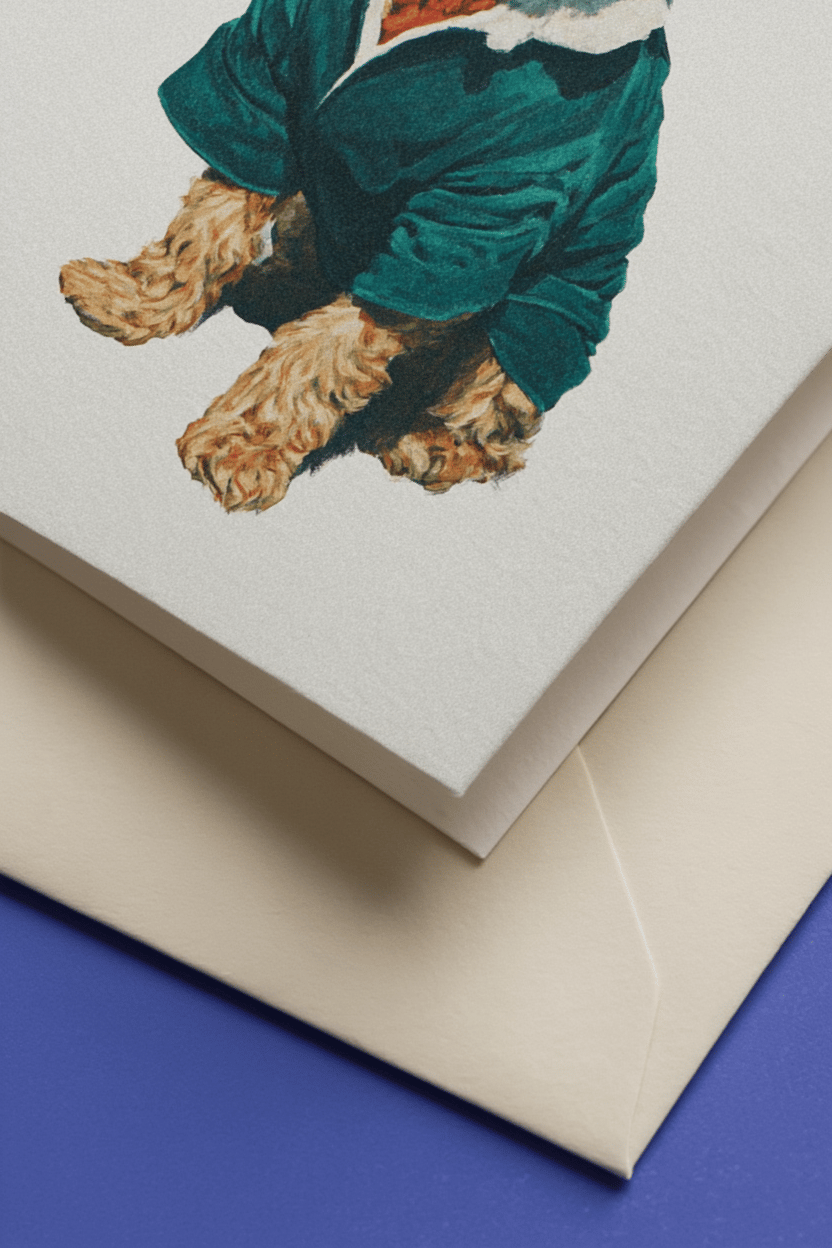 Festive Pooch Holiday Card mockup 3