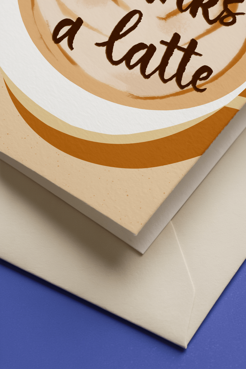 Thanks a Latte! Coffee Card mockup 3