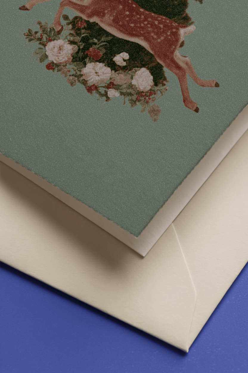 Festive Deer and Star Card mockup 3