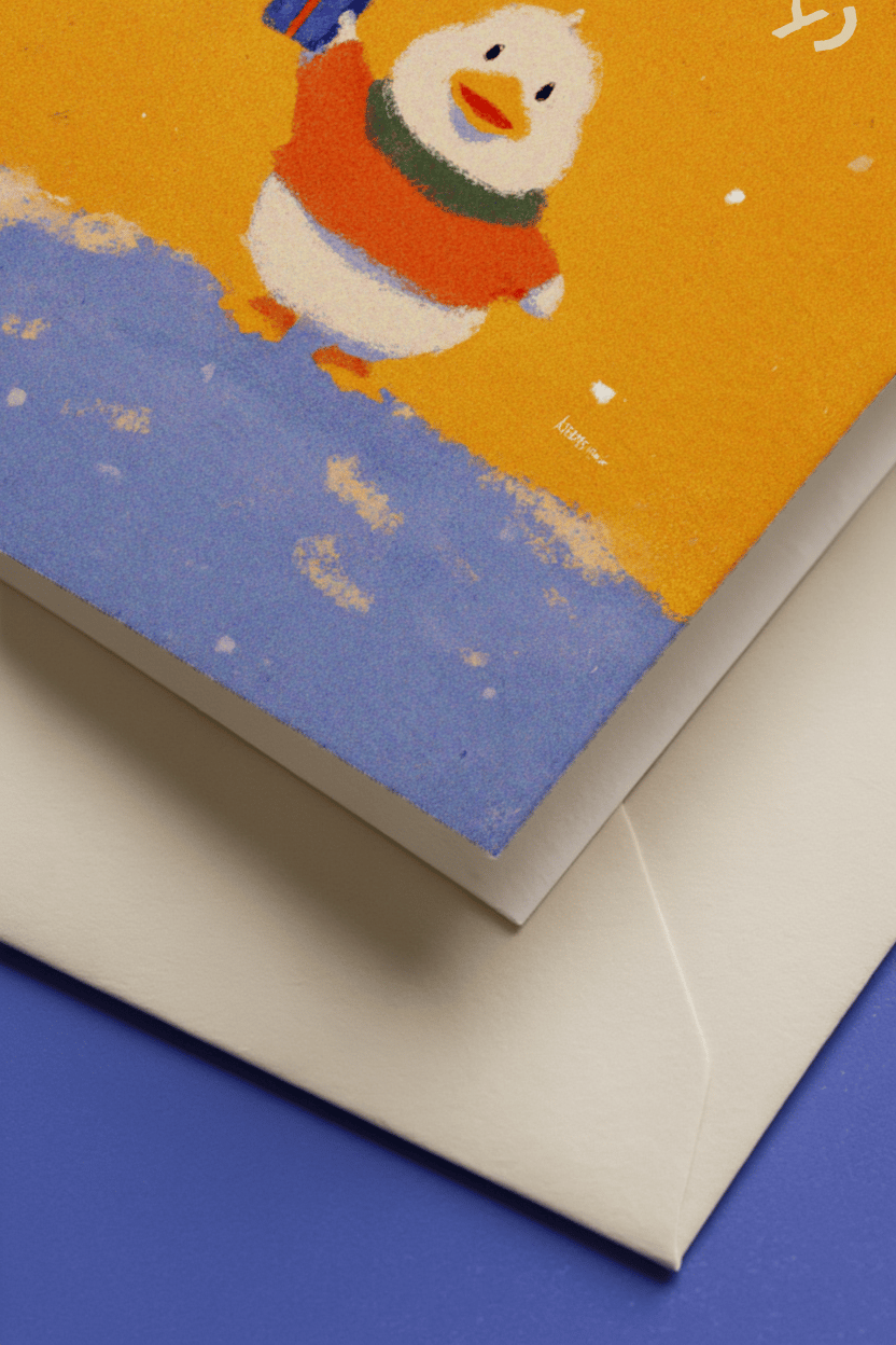 Cute Duck Surprise Gift Card mockup 2