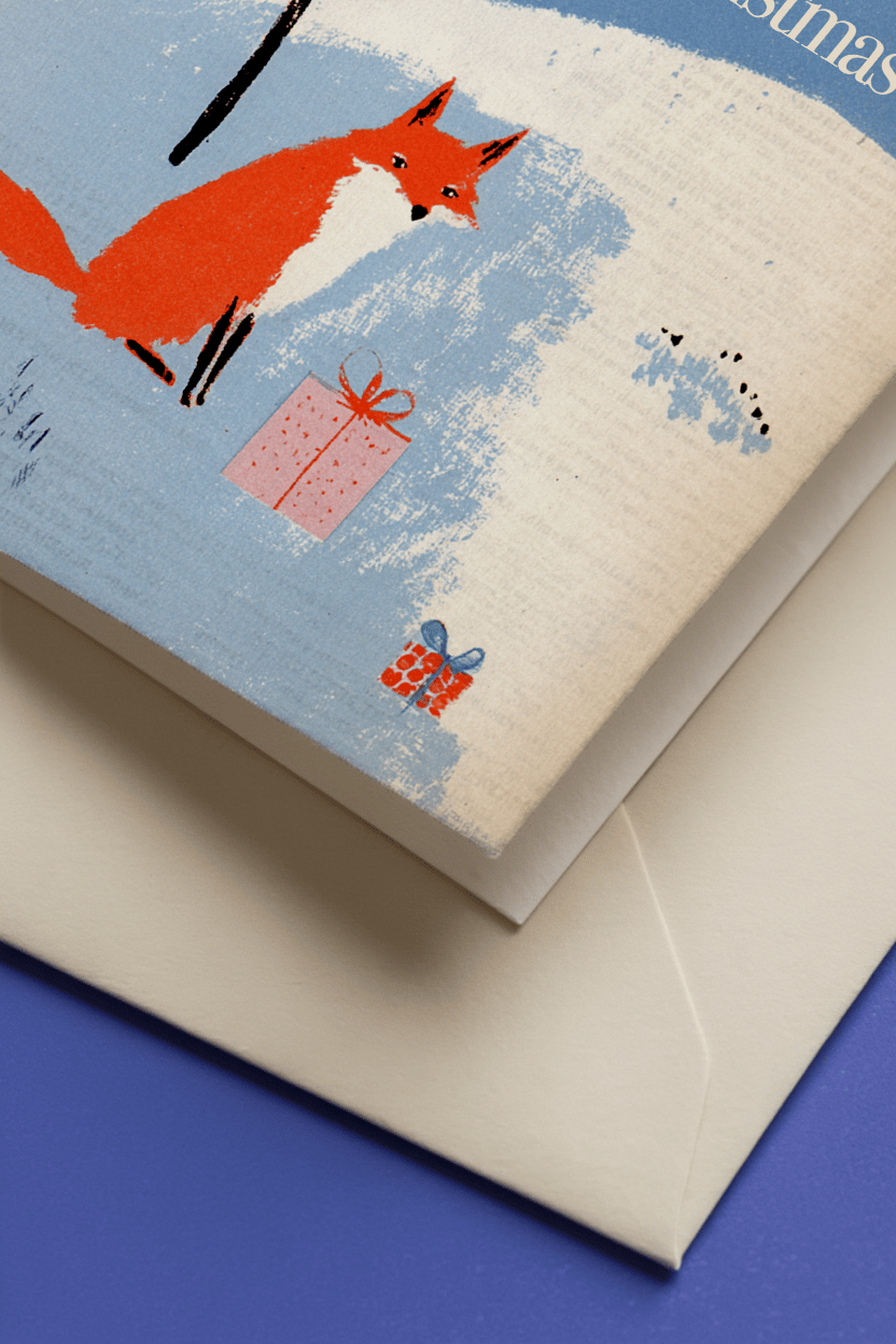 Festive Fox Christmas Card mockup 3