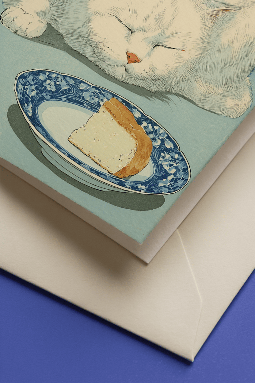 Thanksgiving Catnap Humor Card mockup 3
