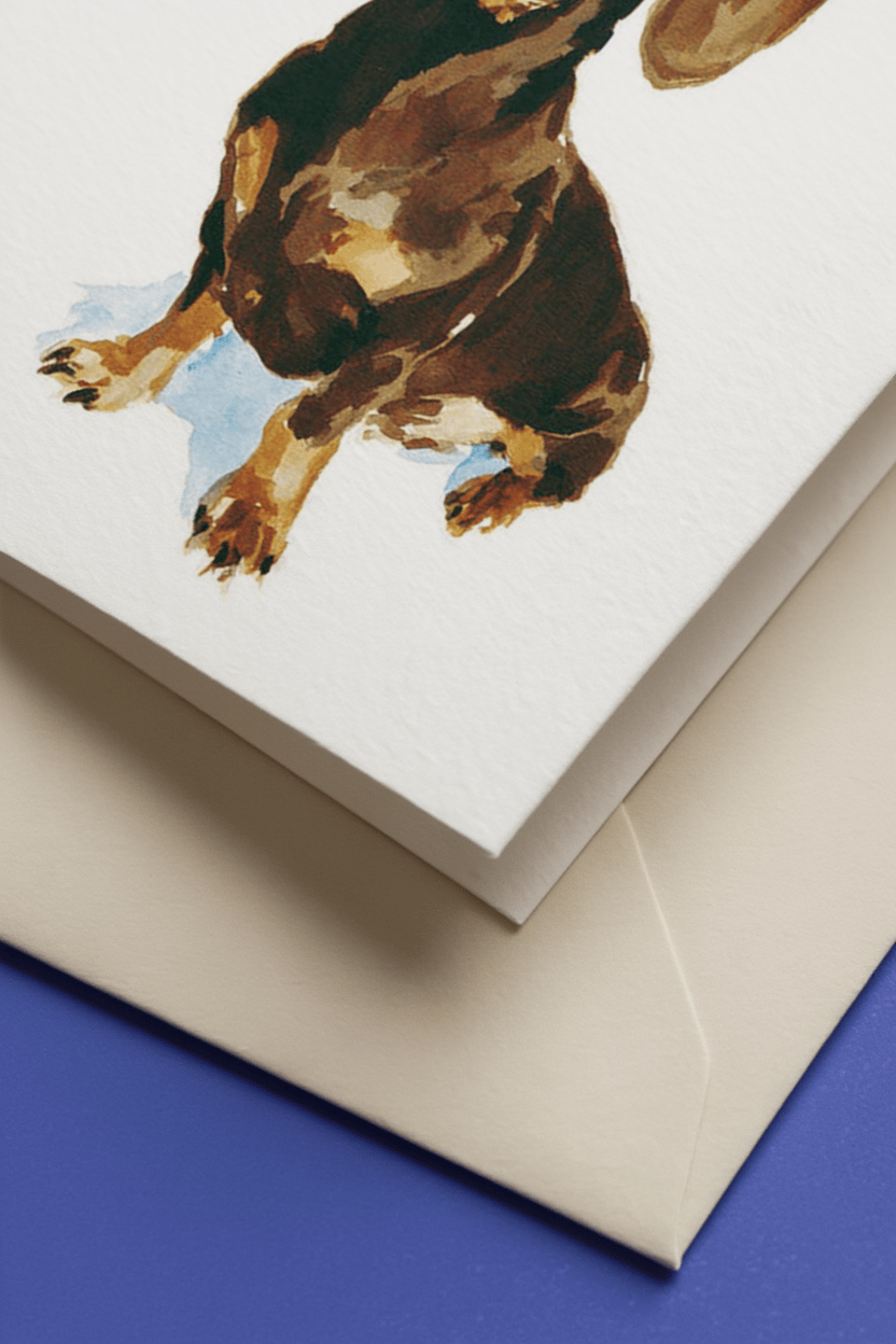 Festive Dachshund Delight Card mockup 3
