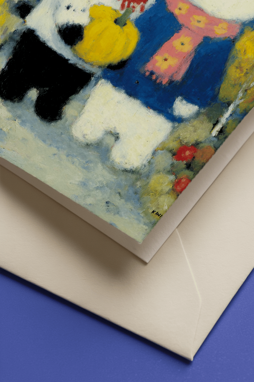 Cozy Autumn Friends Card mockup 3