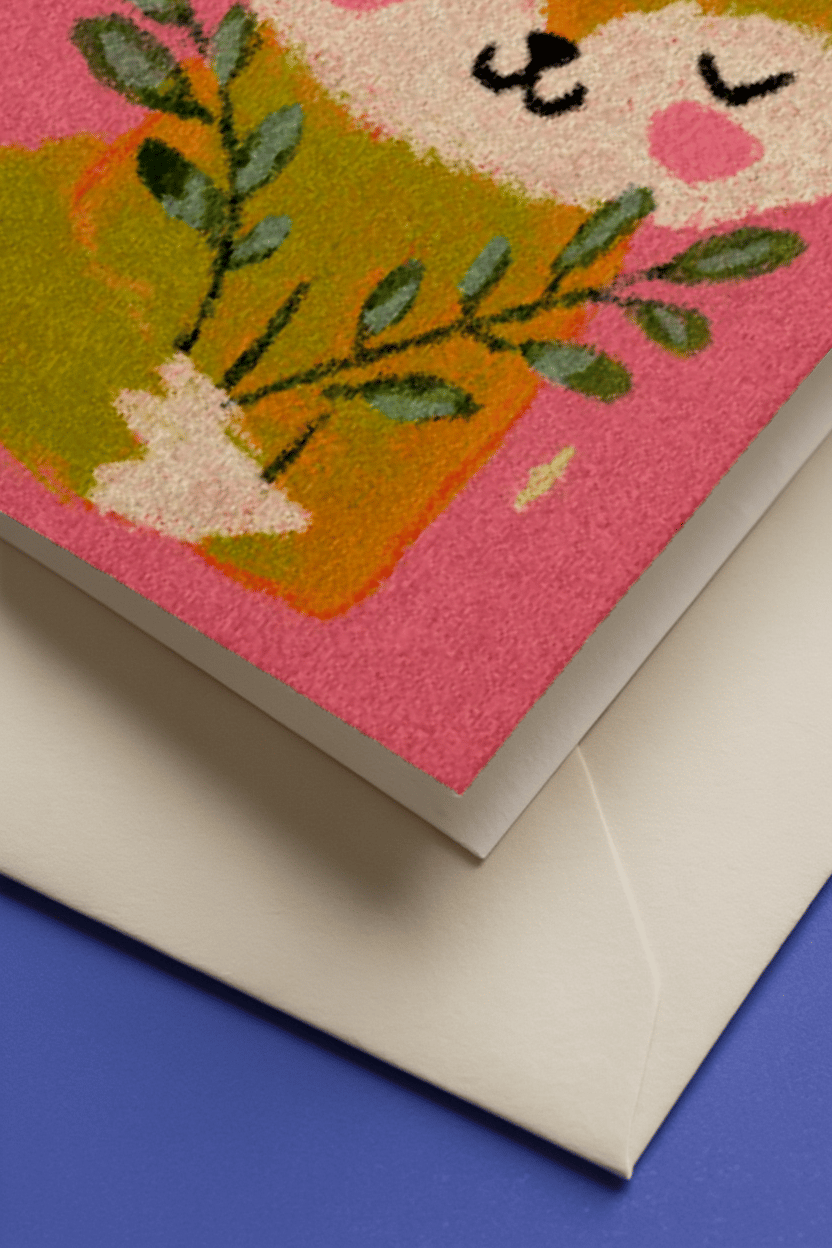 Adorable Fox Greeting Card mockup 3
