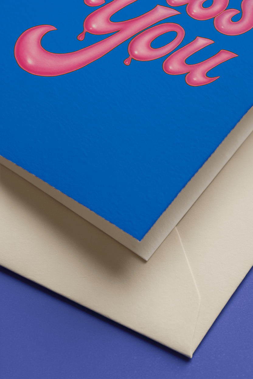 Bright & Cheerful 'Miss You' Card mockup 3