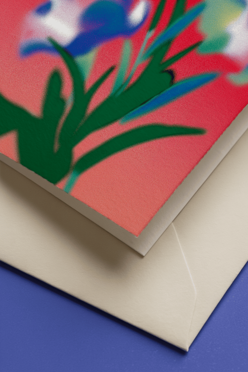 Bold Blossoms: Vibrant Floral Card mockup 3