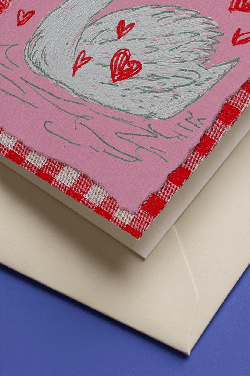 Swan in Love Hearts Scene mockup 3