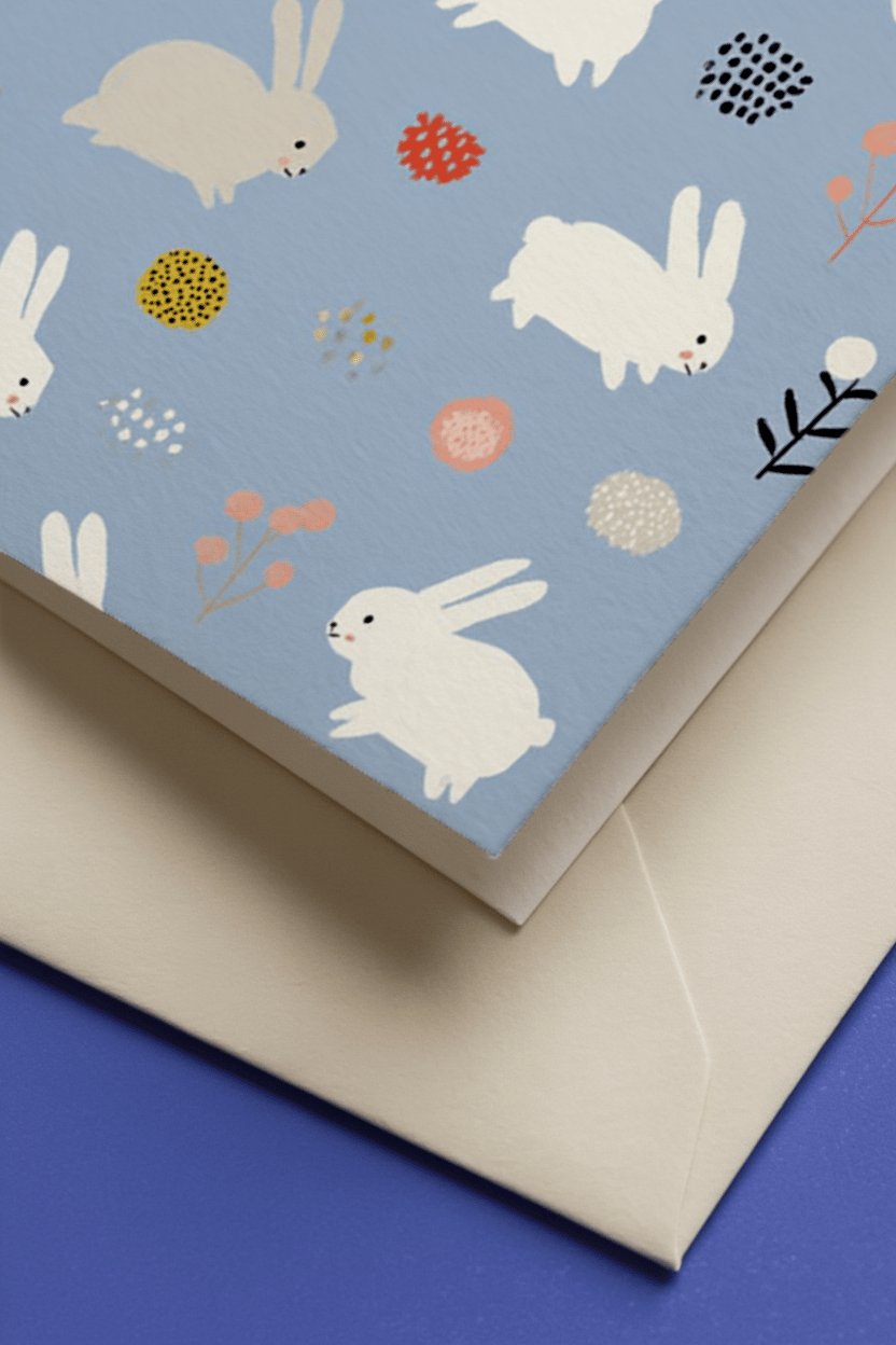 Adorable Bunny Celebration Card mockup 3