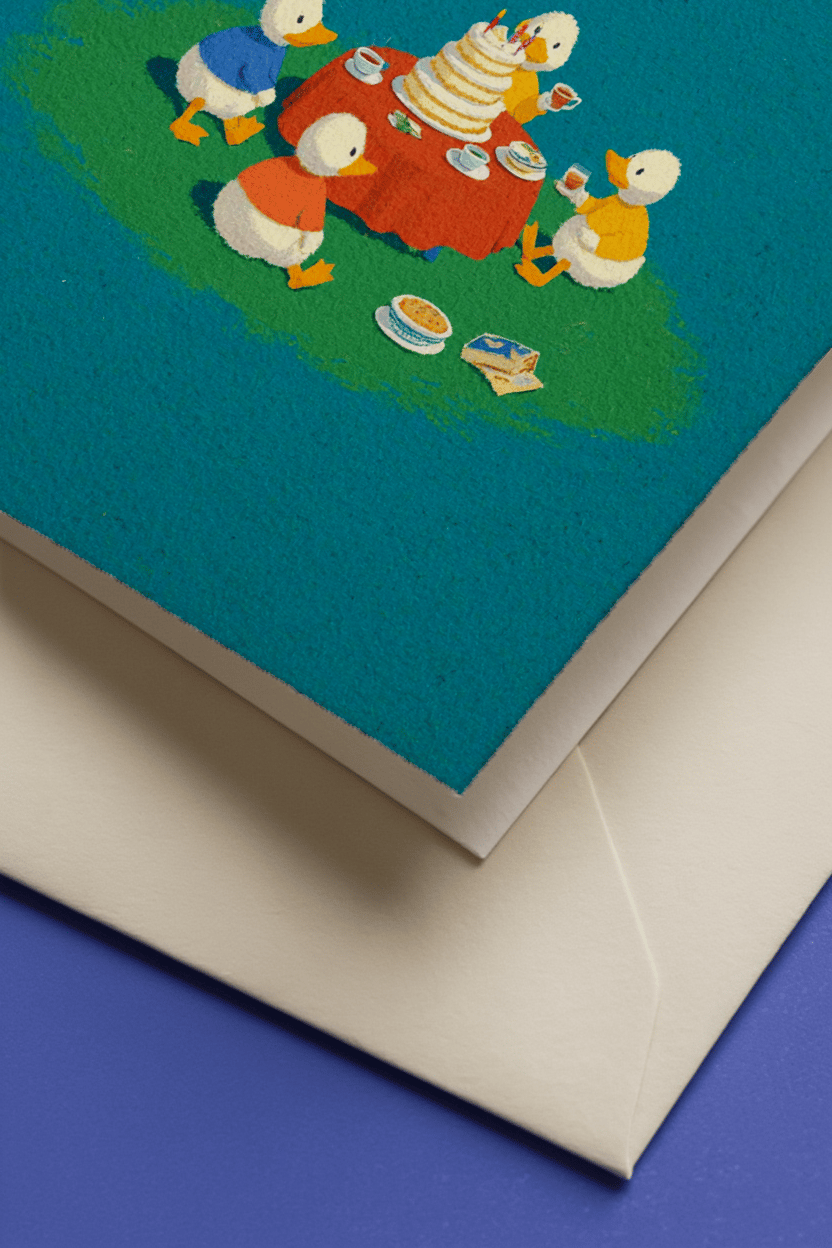 Duck Party Birthday Card mockup 3