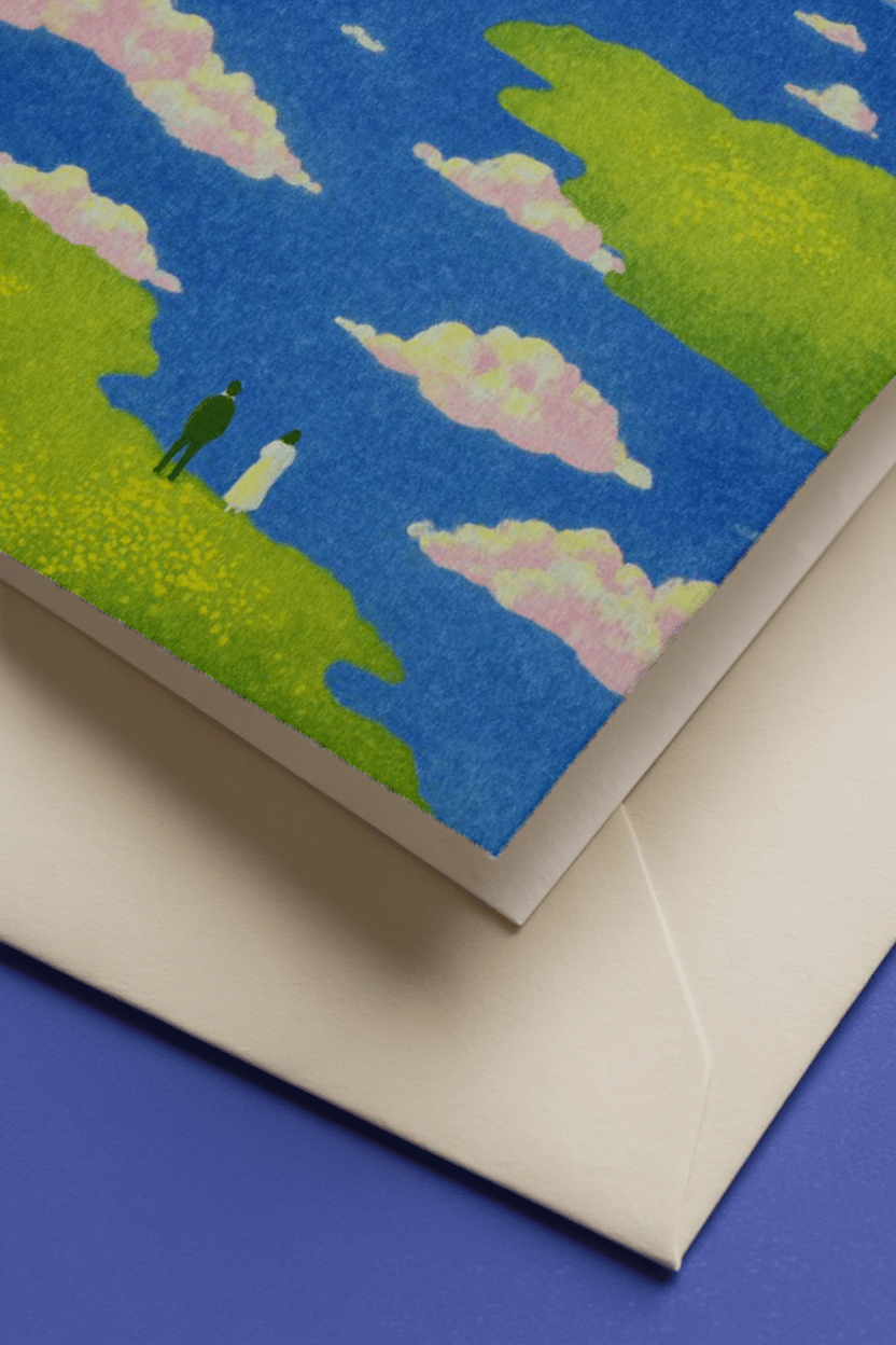 Serene Landscape Love Card mockup 3