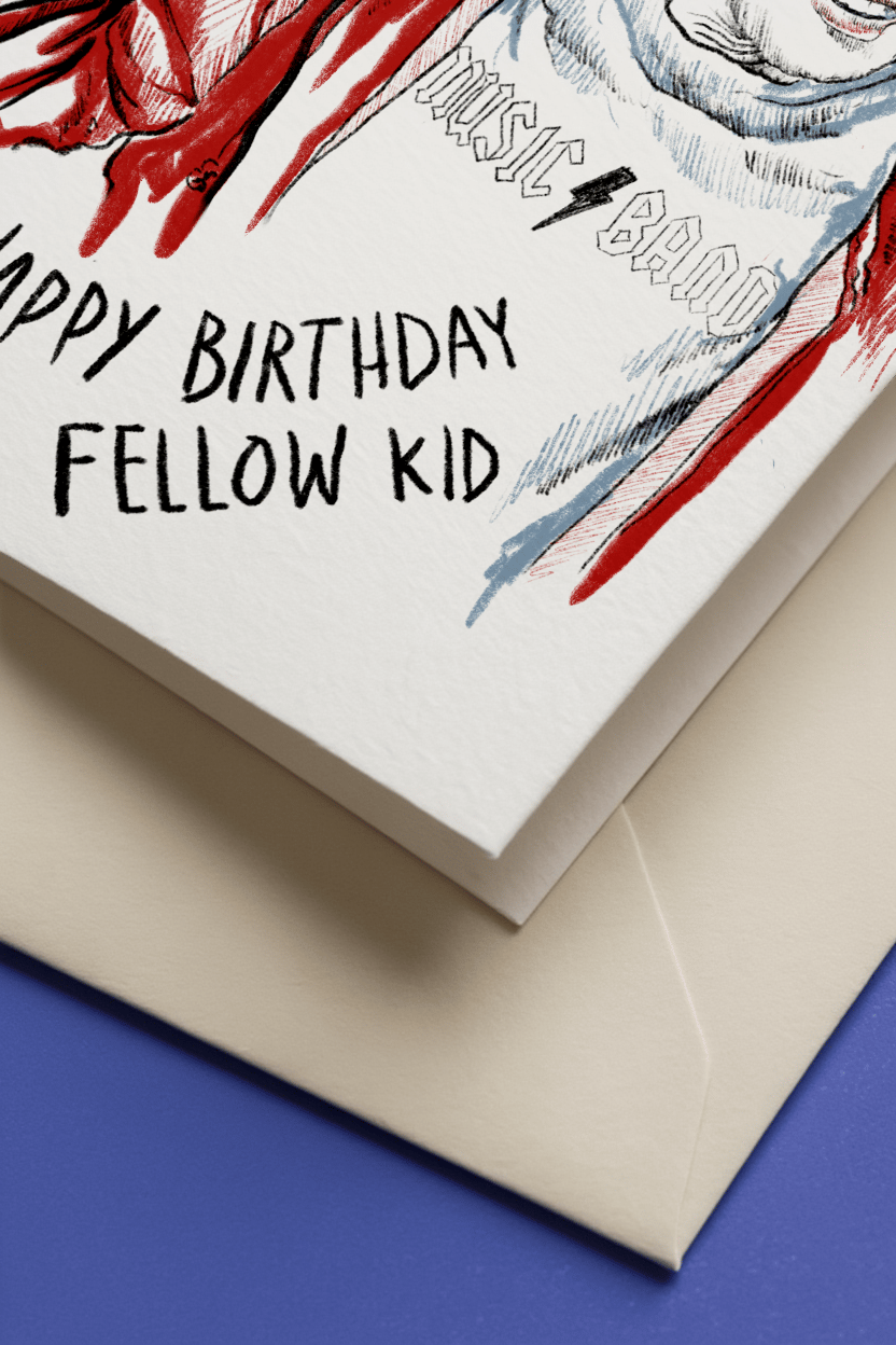 Happy Birthday Fellow Kid Card mockup 3
