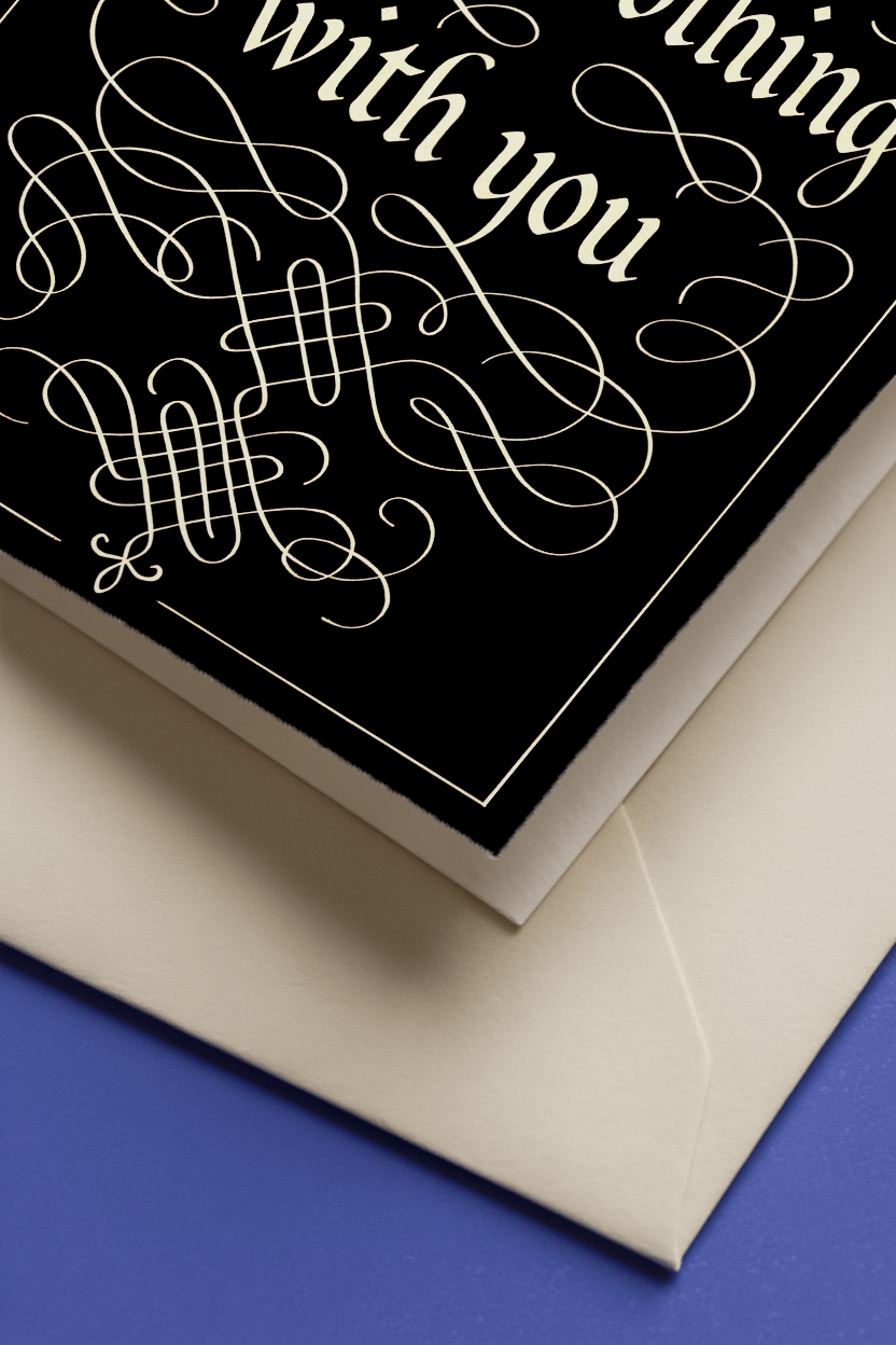 Love Doing Nothing With You Card mockup 3