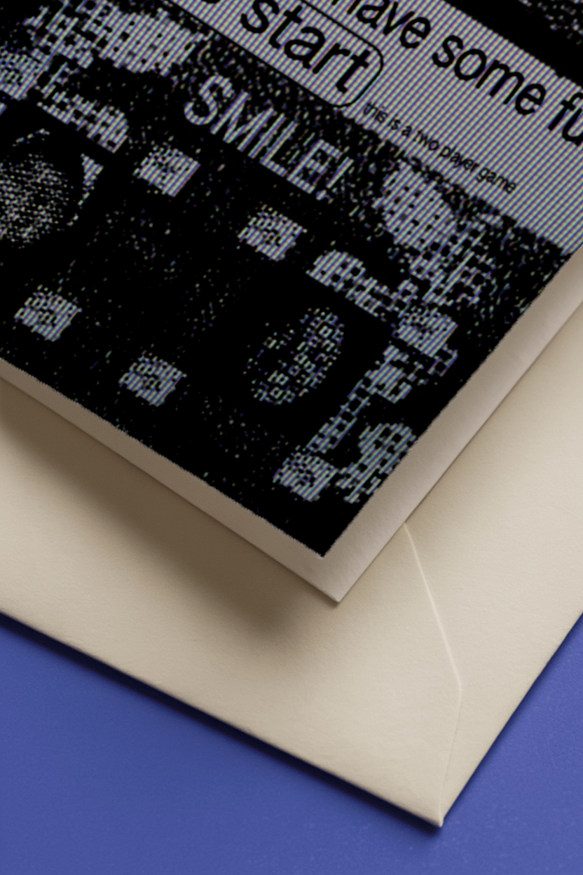Wanna Have Some Fun? Press Start Card mockup 3