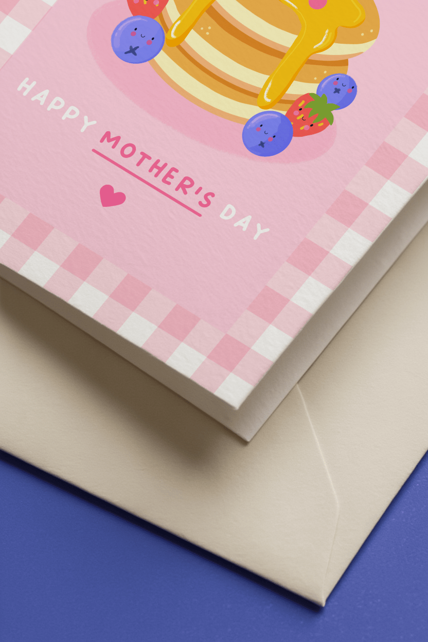 Stacks Up Cute Pancake Mom Card mockup 3
