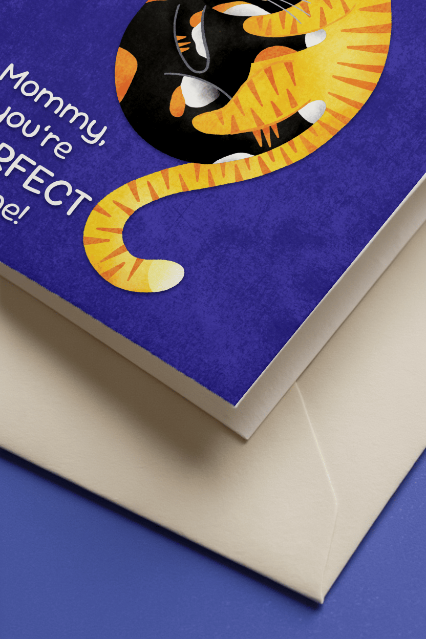 Purrfect Mommy Cat Card mockup 2