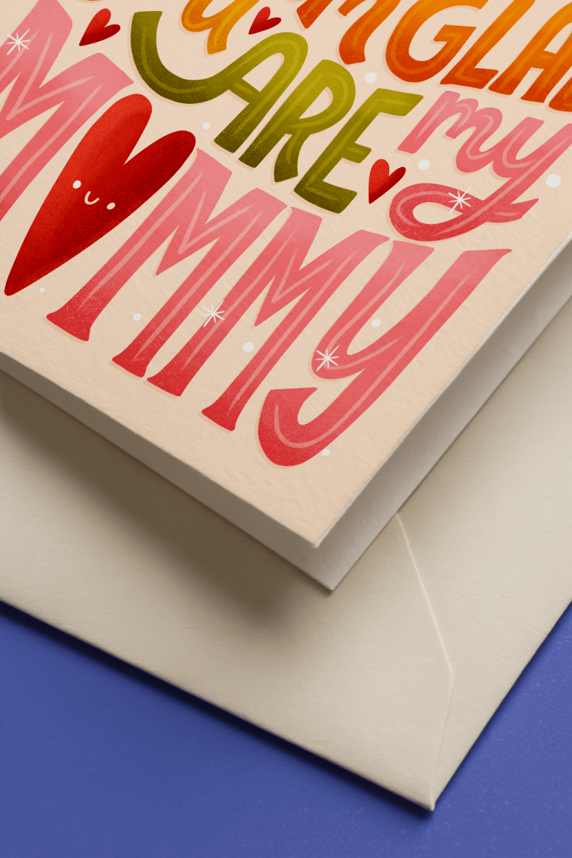 In Your Tummy Glad You're My Mommy Card mockup 3