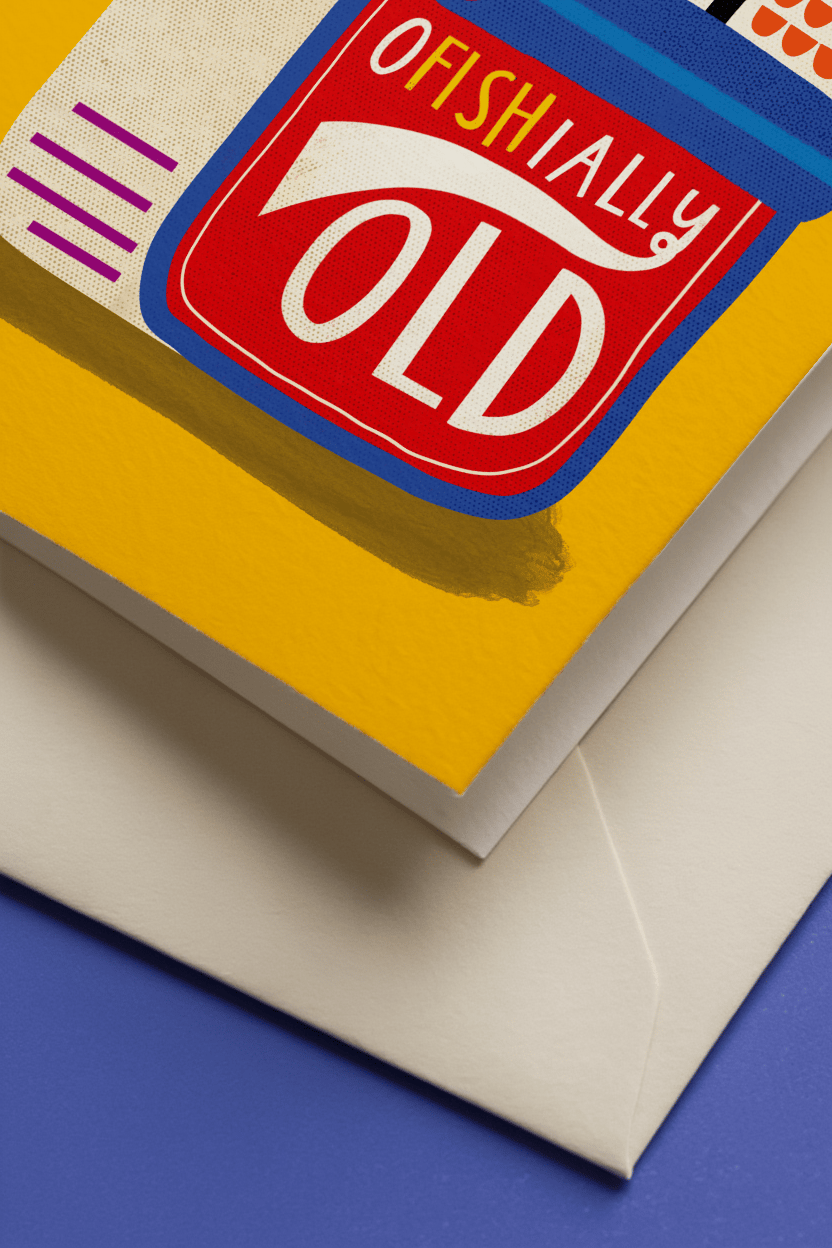 Ofishially Old Birthday Card mockup 3