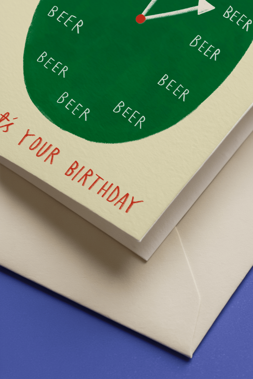 Beer O'Clock Birthday Card mockup 3
