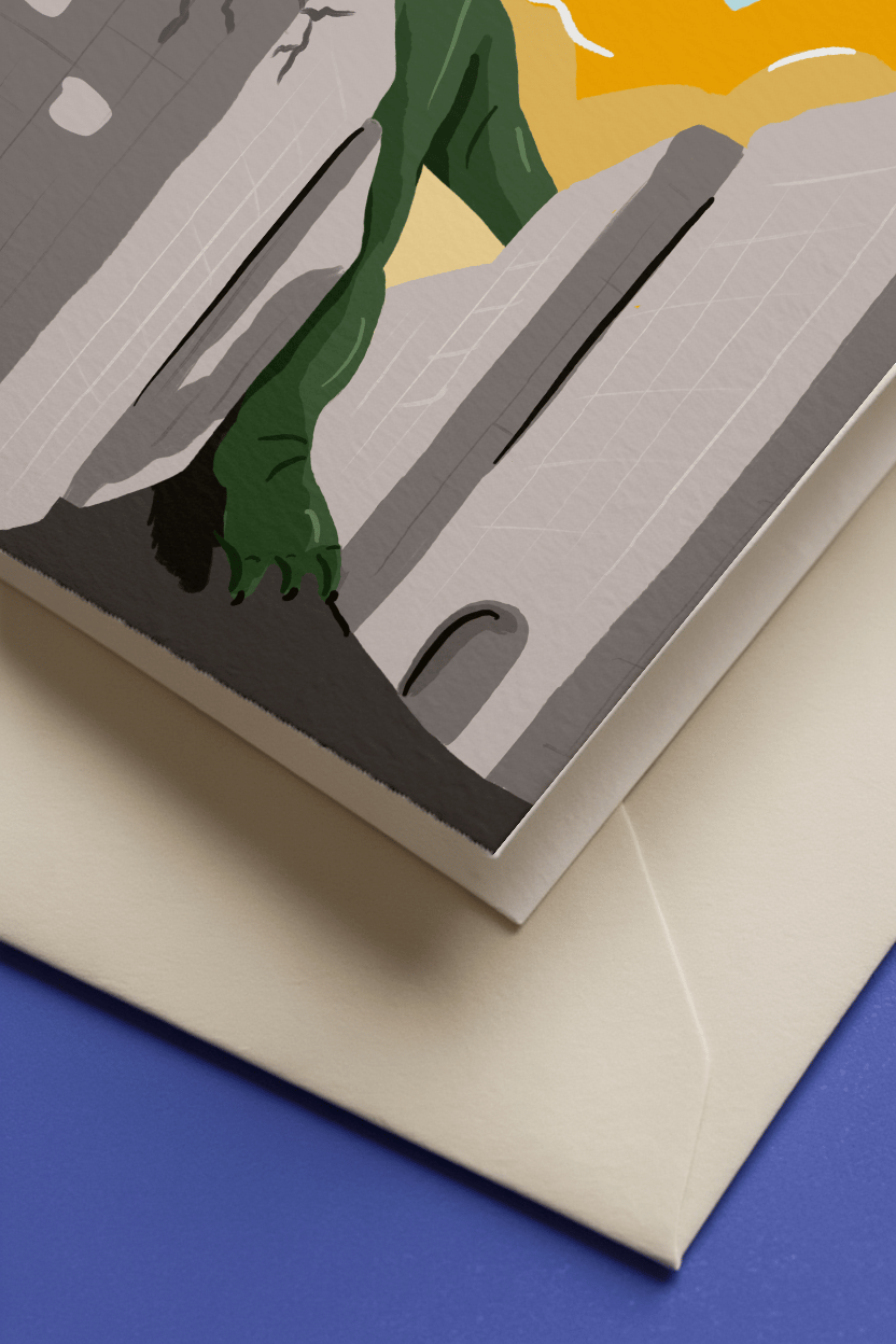 Giant Lizard Cake Demand Birthday Card mockup 3