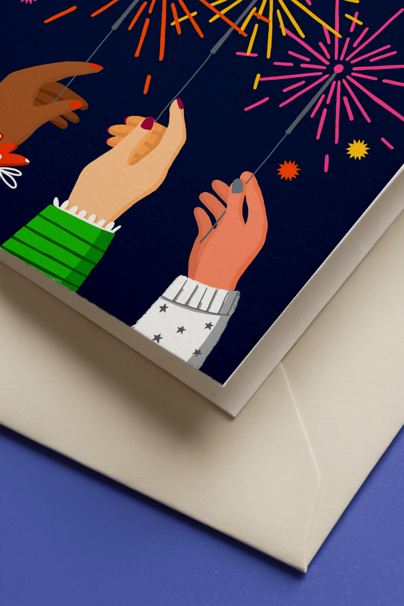Happy Birthday Fireworks mockup 3