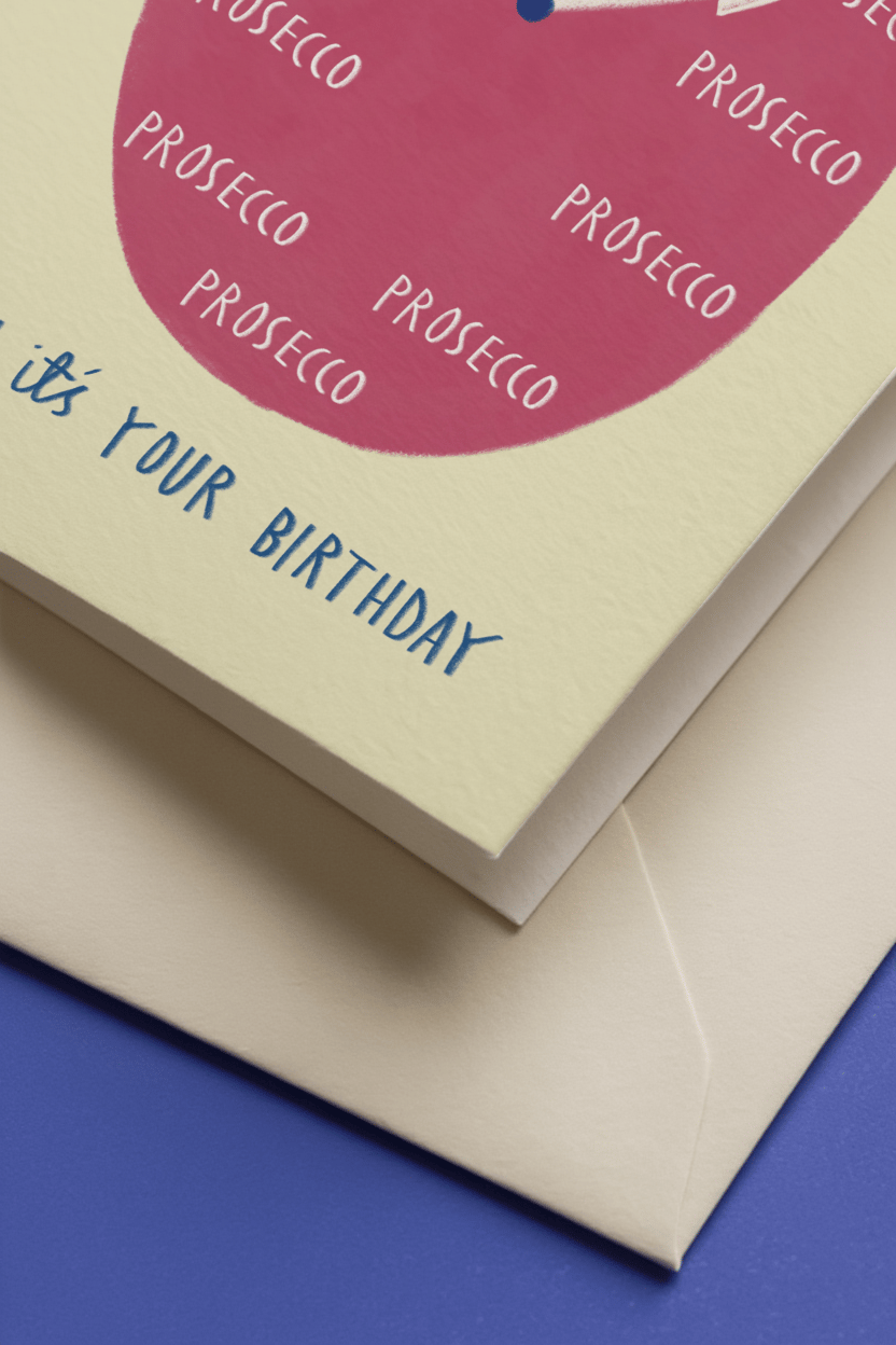 Prosecco Birthday Clock Card mockup 3