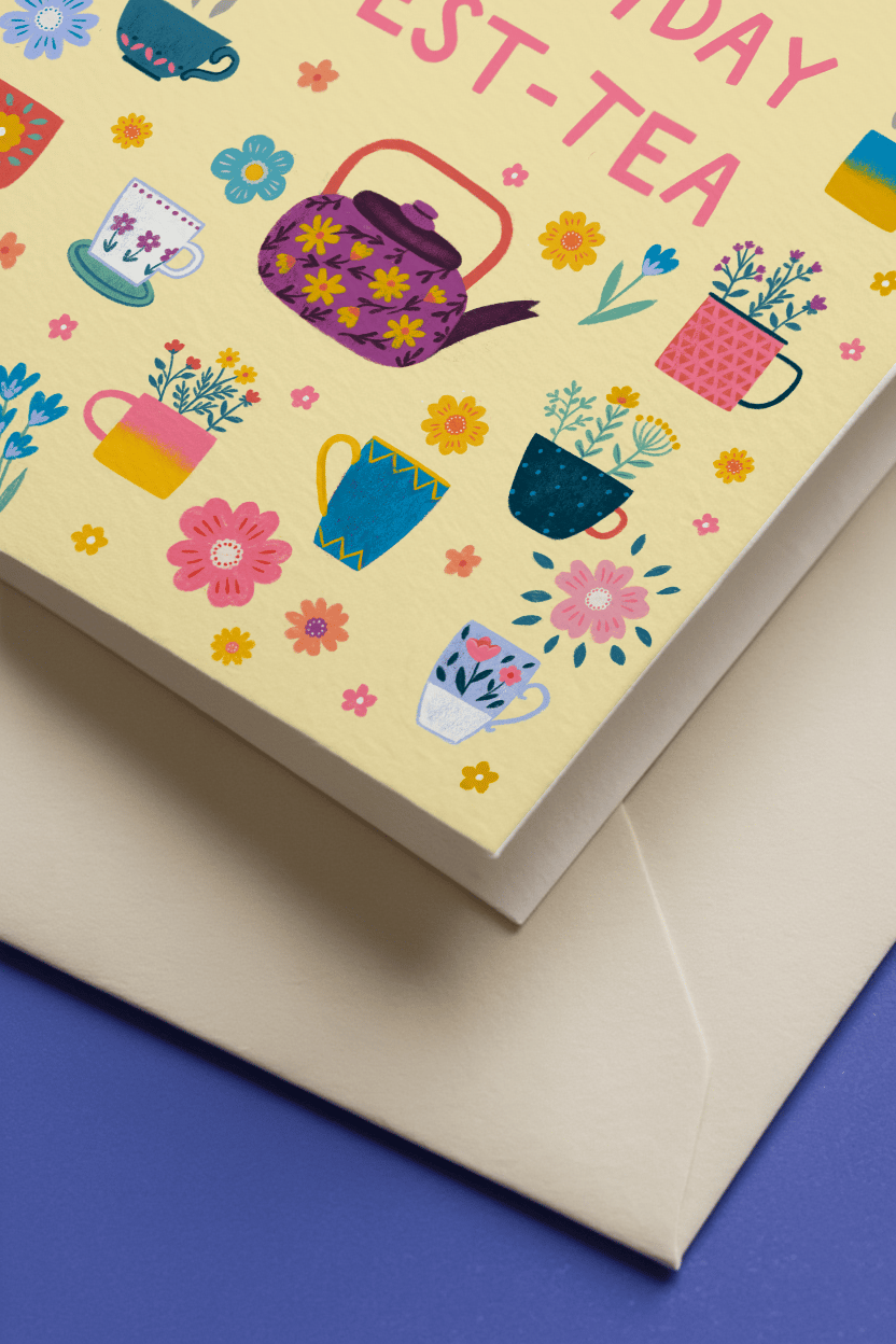 Best-Tea Birthday Card mockup 3
