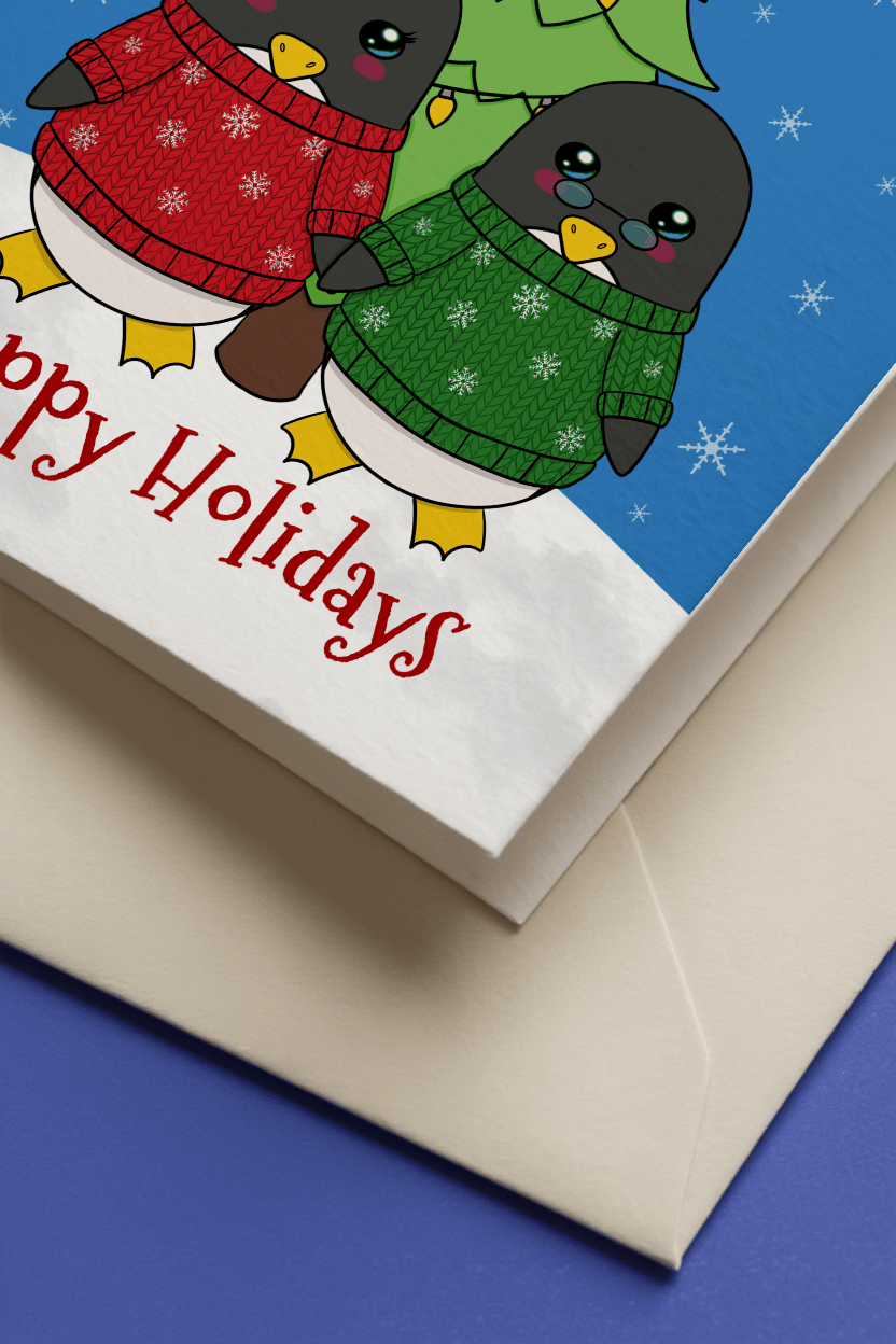 Happy Holidays Grandparents Penguins mockup 3