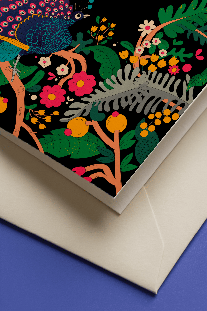 Festive Peacock Christmas mockup 3